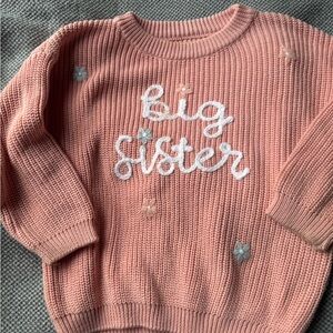 Big Sister Pink Knit Sweater 3T